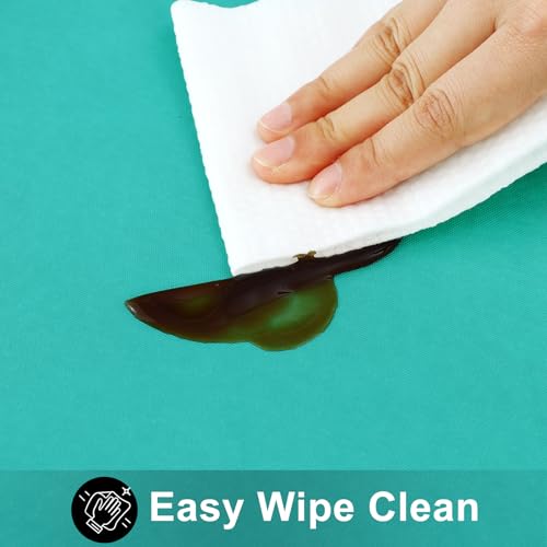 Image of Smiry Rectangle Table Cloth 60x120 Inch, Waterproof Wipeable Vinyl Tablecloths Protector, Oil Spill Proof Plastic Table Cover for Dining, Picnic, Camping, Outdoor, Teal