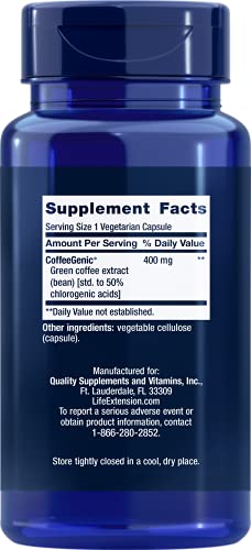 Life Extension 01620 Coffeegenic Green Coffee Bean Extract – 50% Chlorogenic Acids – Gluten-Free, Non-Gmo – 90 Vegetarian Capsules thumb #1