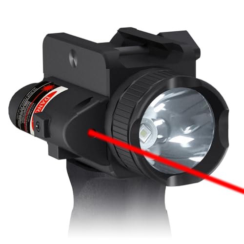 Red Laser Sight with 2000 Lumens LED White Flashlight, Laser Beam Light Combo, Hard Anodized...