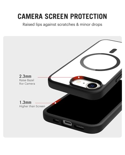 Image of DailyObjects Polycarbonate Case for iPhone 16e Compatible with Mag-Safe Wireless Charging | Black Hybrid Magnetic Armour Slim Shockproof Back Cover