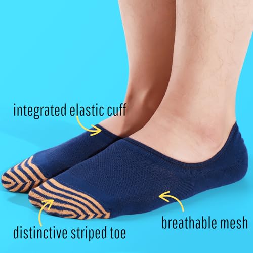 No Show Socks for Men 6 Pack,Non Slip Cotton Low Cut Short Socks for Sneaker Loafer Running4