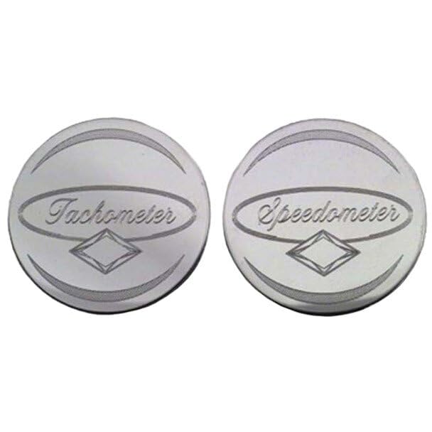 Replacement for Peterbilt 375 Year 1990 Stainless Steel Speedometer and Tachometer Round Gauge Plate by Technical Precision