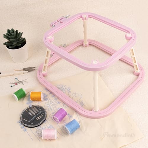 Image of Framendino, Double Layer Embroidery Stand Hoop Hoops Frame for Sewing Craft Projects Purple