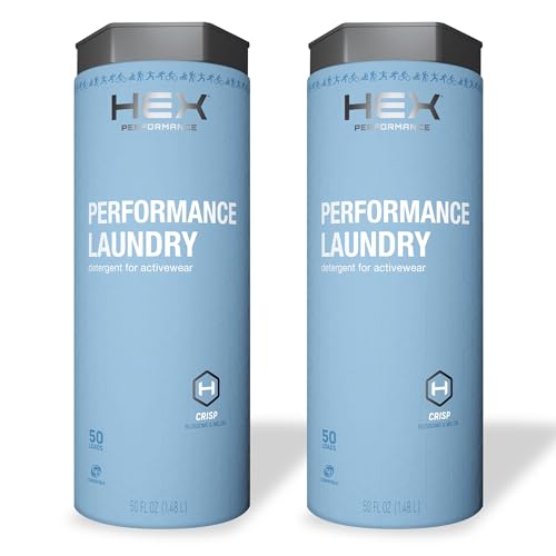 HEX Performance Laundry Detergent, Crisp, 100 Loads (Pack of 2) - Designed for Activewear,...