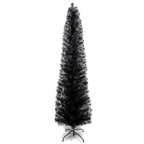 TKYGU 6ft Pencil Christmas Tree, Black Artificia Xmas Tree,Slim Holiday Tree Decoration, Skinny Xmas...