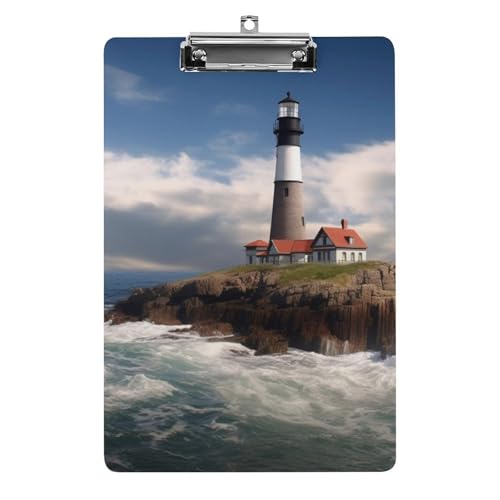 Planchette à pince pour bureau extérieur A4 design phare marin