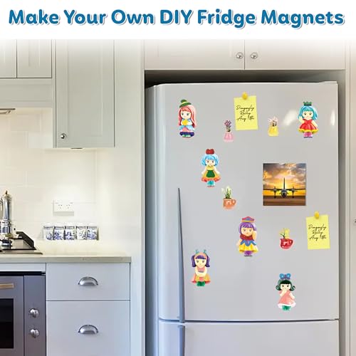 Image of Little Berry DIY Art and Craft Items | Mould & Paint Princess Craft Set | Make 6 Glitter Fridge Magnets | Fun Art & Craft Kit for Girls & Boys 3-10 Years | DIY Crafting Toys & Gifts for Children