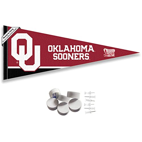 College Flags & Banners Co. Oklahoma Sooners Pennant Flag and Wall Tack Mount Pads