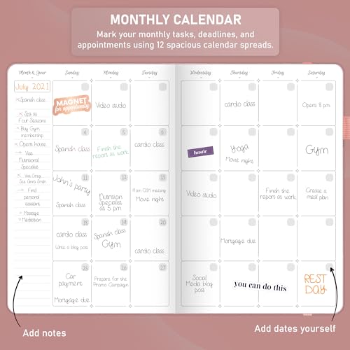 GoGirl Weekly Schedule Planner – Hourly Work & Life Planner with Time Slots – Vertical Agenda Organizer for Daily Productivity, A5 (Rose Gold) - Image 5