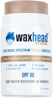 Waxhead Reef Safe Sunscreen Stick - Tinted Sunscreen for Face, Biodegradable Sunscreen, Protector Solar Para la Cara, Sun Screen Protector for Face, Waterproof Kids Sunscreen, Non Nano Zinc Oxide