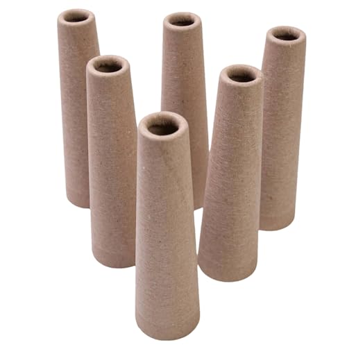 Tubos de lana – 6 conos de de cartón grueso, tubo de tejido de punto DIY | Accesorios de manualidades para los amantes del ganchillo, lanas, suministros de bobinado, hilos para el hogar