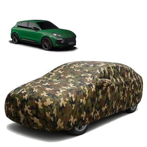 Image of Sulfar 100% Waterproof Car Body Cover Compatible with Mirror for Porsche Macan with Long Lasting Durable Material (Triple Stitched, Full Bottom Elastic, Camouflage Army)