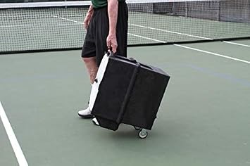 Tennis Tutor Prolite Plus. Ball Machine. Features One-Touch TOPSPIN/Underspin. Speed 75 MPH. Built-in Oscillator. Made in USA by #1 Tennis Machine Company.