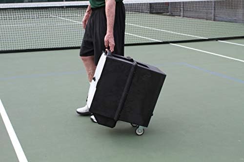 Tennis Tutor Prolite Plus. Includes one-Touch TOPSPIN Button. Made in USA by #1 Tennis Machine Company.