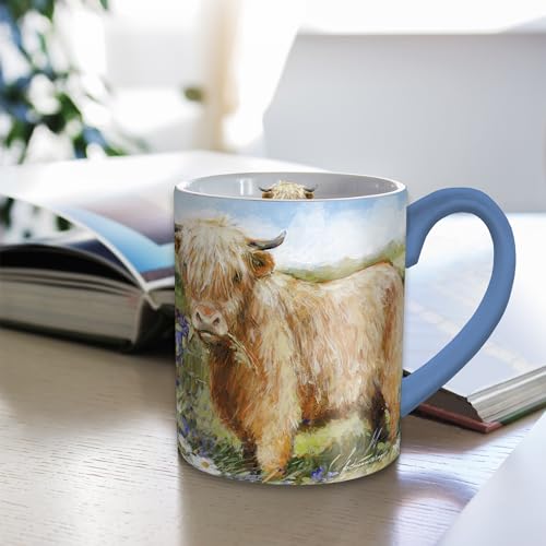 Taza de cerámica con vaca Highland multicolor miniatura 4