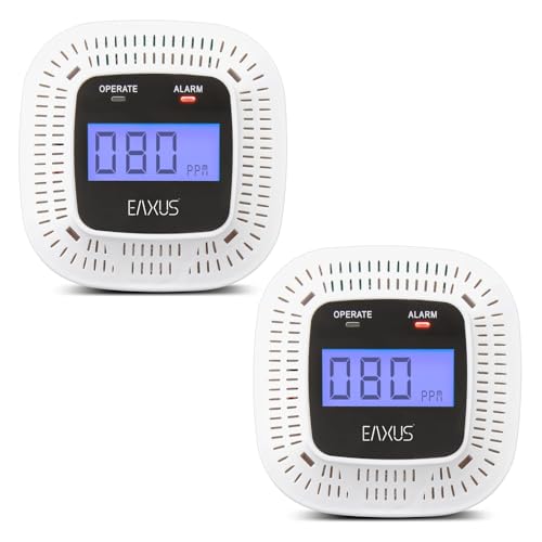 Eaxus Kohlenmonoxid-Detektor Air-Guard Mini | CO-Melder mit LCD-Display | 70 dB Alarm | optische & akustische Warnung | EN50291 Zertifiziert | für Haus, Wohnmobil, Boot & Auto | 2er Set Eaxus Kohlenmonoxid-Detektor Air-Guard Mini | CO-Melder mit LCD-Display | 70 dB Alarm | optische & akustische Warnung | EN50291 Zertifiziert | für Haus, Wohnmobil, Boot & Auto | 2er Set