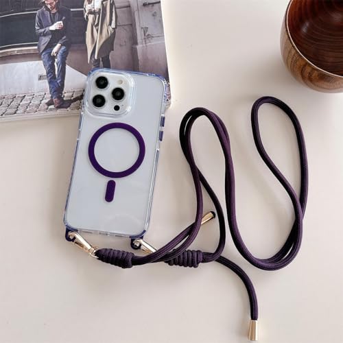 Coque iPhone 15 Pro Max anti-chute avec sangle magnétique amovible