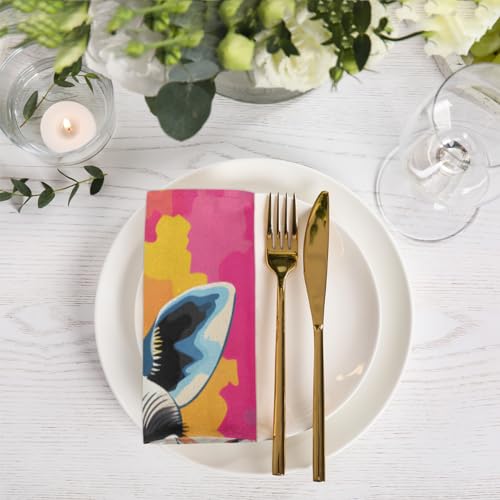 Set de 6 servilletas de tela con diseño jirafa multicolor miniatura 6