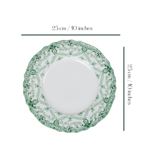 Image of GOLDEN QUEEN'S Handcrafted Dinner Plates: Set of 2 | Perfect for Hosting and Daily Meals | Microwave Safe Plates | 10 inch | Serves 2 - Willow Garden Dinner Plates