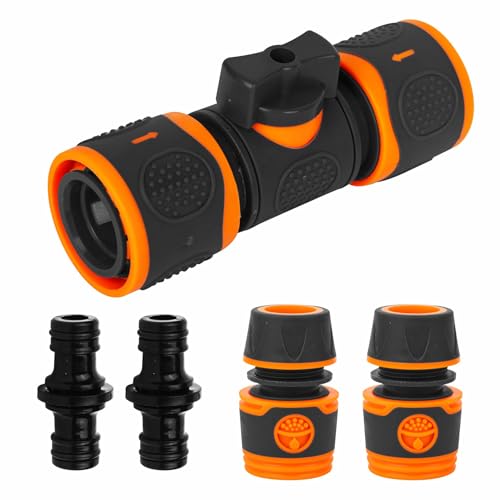 ZSYIULIA Quick Release Hose Connector with Switch Valve Quick Connection in Line Water Shut Off Valve Fitting for Garden Hoses, Watering Systems Outdoor Taps