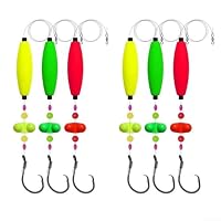 Montage Pêche Au Chat DONGKER – 3 Pièces, Hameçons 6/0 Et 8/0, Perles Acier, Flotteur EVA, Pré-assemblé