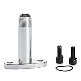 ANDO RACING AN10 Oil Drain Flange,Extended Version Funnel Type Oil Drain Return Flange with O Ring for T3 T4 Turbo Charger CNC Process Leak Proof