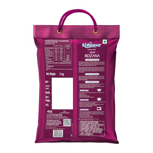 Image of Kohinoor Feast Rozana Basmati Rice, Premium Long-Grain, 5kg