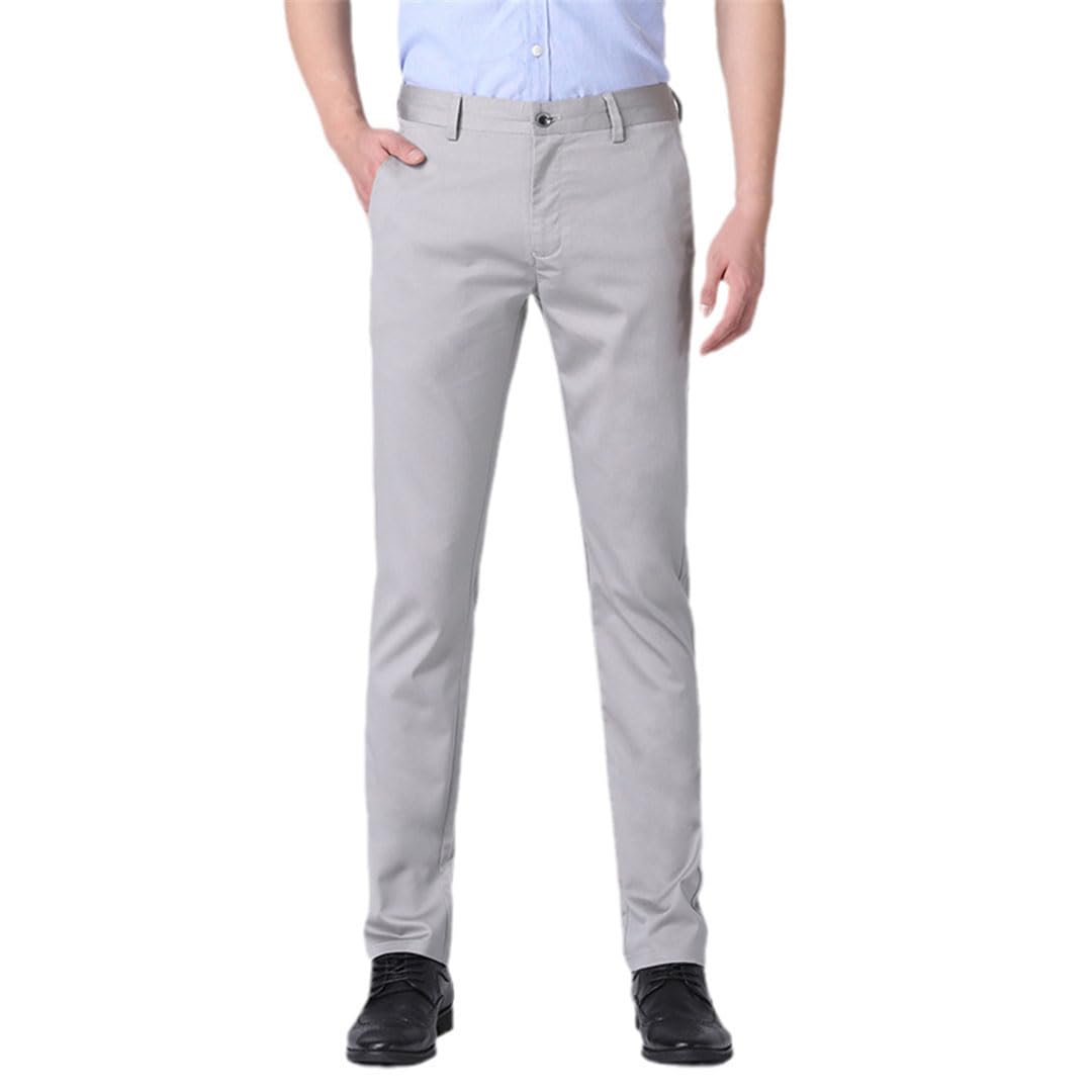 Vogrtcc Pantaloni da Uomo d'Affari Estivi da Uomo Pantaloni Formali Sottili E Dritti Slim Fit Taglie Forti