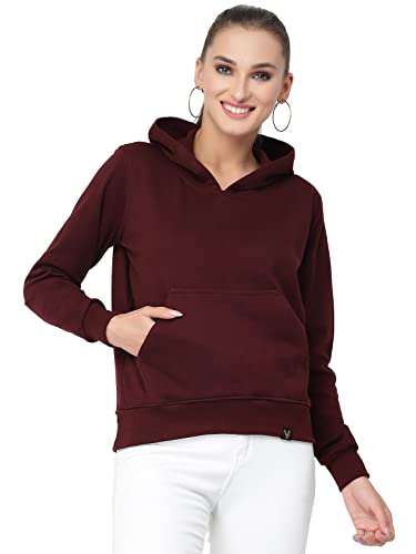 Image of UZARUS Women's Cotton Fleece Stylish Sweatshirt Hoodie