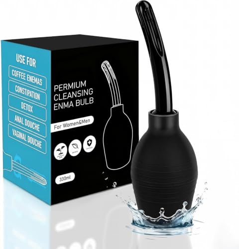 Douches for Men Enema Kit - 310ml Enema Bulb Douches for Women Enemas at Home for Cons*tipation Vaginal Douche Ideal for Daily Care & Travel(Black)