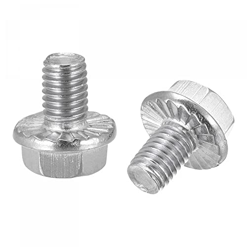 Image of uxcell M8x12mm Hex Serrated Flange Bolts Screws Metric Thread 304 Stainless Steel 10pcs
