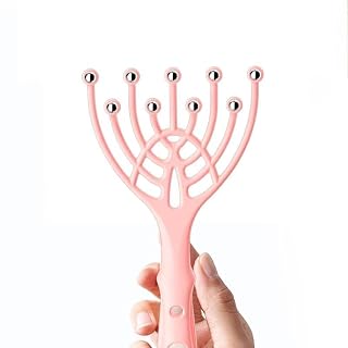 Head Massager for Scalps, 9 Fingers Scalp Massage Machine with Steel Balls, Manual Massager for Deep Relaxation, Stress Reduction and Improved Sleep Quality