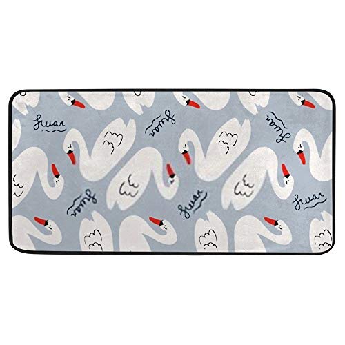 Tapis de cuisine antidérapant cygne 100x50 cm confortable - 2