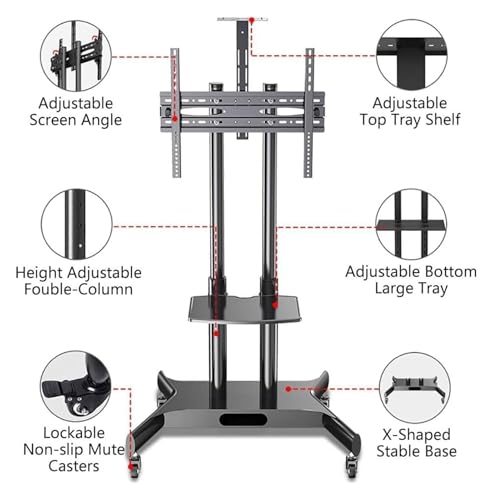 Soporte móvil para TV ajustable con ruedas miniatura 4