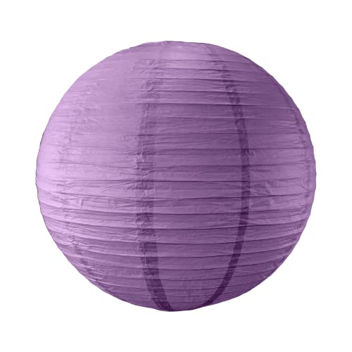 Boule Papier Aubergine 40cm - Lampion Papier en Papier de Riz - Lanterne Japonaise Aubergine pour Décoration de Mariage, Anniversaire, Fêtes