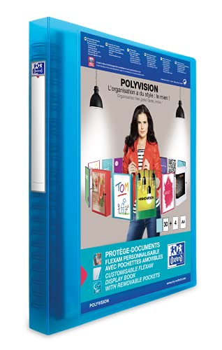 OXFORD Protège-Documents Flexam A4 60 vues / 30 Pochettes Amovibles Couverture Polypro Coloris Assortis
