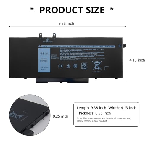 Batterie Dell Latitude 5510 3HWPP de 68 Wh pour remplacer un composant usé