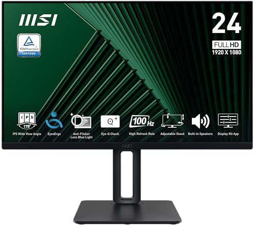 MSI 23.8" PRO MP245PG Kurumsal Monitör, FHD, 16:9, Flat, IPS, 100Hz, 1ms, Adaptive-Sync, Pivot - Görsel 2
