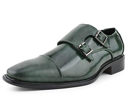 Bolano Bancroft Men's Monk Strap Dress Shoes - Slip on Dress Shoes for Men with Embossed Cap Toe - Designer Formal Shoes with Double Monk Strap2