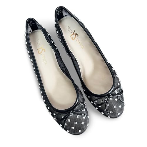 Sadie Ballet Flat in Black Crystal Mesh2