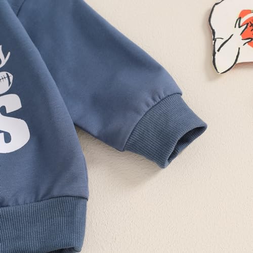 Baby Boy Football Outfit Toddler Little Boys Rugby Game Day Clothes Set Letter Print Sweatshirt Tops Pants 2PCS Set4