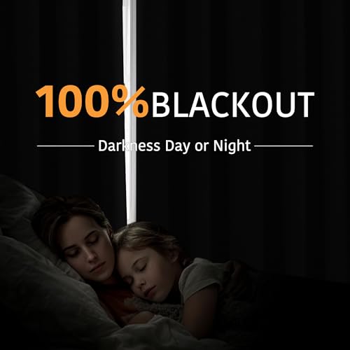 Image of RYB HOME 100% Blackout Room Divider Curtains for Sliding Glass Door, Extra Wide Thermal Insulated Privacy Curtains for Bedroom /Patio Door /Living Room /Open Closet, Black, W100 x L84, 1 Panel