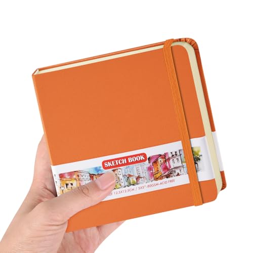 Image of 5x5 Pocket Sketch Book,80gsm Hardcover Art Sketchbook for Drawing Journal