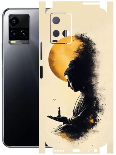 Image of AtOdds - Full Body Back Screen Guard Protector Film - Lamination Wrap Skin Sticker Compatible with VIVO Y33T | Scratchproof Matte Finish (Divine)