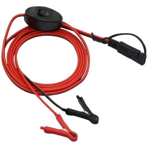 Cable SAE | Cable para Cargador de Batería con Botón | Adaptador Universal para Quad Remolque Tractor Cortacésped Moto Coche