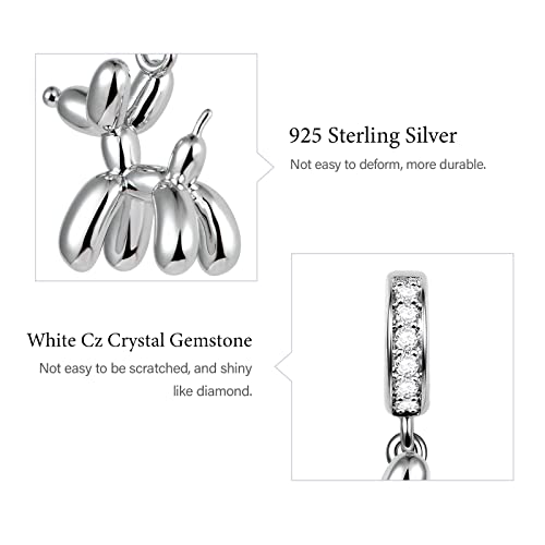 Image of GNOCE Pet Dog Bowl Bead Charm For Women, S925 Sterling Silver Bead Charm NecklaceBracelet for Her, Jewelry Gift