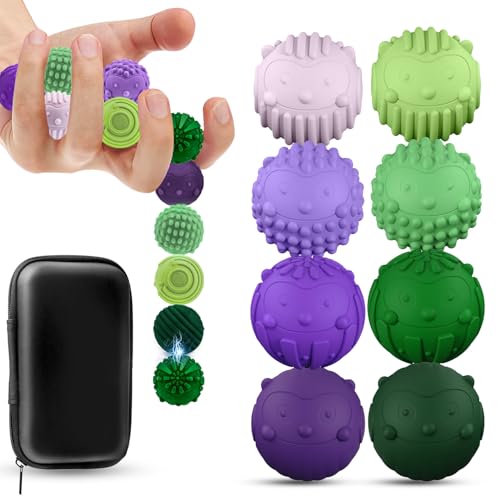 8 Stück Magnetische Fidget Toys, Textur Anti Stress Bälle Sensorisches Spielzeug für Kinder & Erwachsene, Magnetkugeln Stressball Silikon Sensorik Spielzeug, Sensory Toys Perfekt gegen Stress & Unruhe