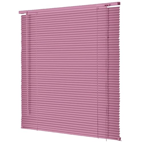 Persianas Venecianas Aluminio para Interiores, Lamas Horizontales de 25 mm Personalizables, Cortinas Opacas para Puertas y Ventanas de Hogar u Oficina 50/80/100/120/150/160/180 cm(Rosa)