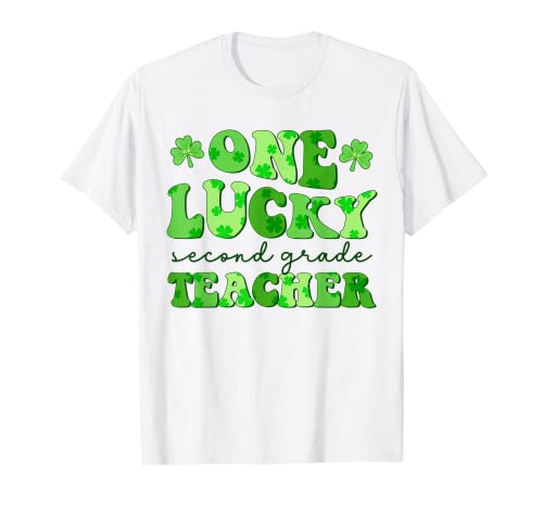 One Lucky Second Grade Teacher Retro St Patrick's Day pour femmes T-Shirt