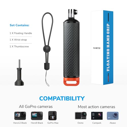 Floating Handle Grip Floaty Stick Waterproof Handler Accessory Compatible with GoPro Hero 13, 12, 11, 10, 9, 8, 7, 6, 5, 4, Session, 3+, 3, Hero(2018), Max, DJI Osmo Action Cameras (Orange) - Image 5